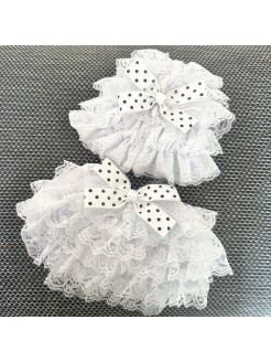 White Baby Christening Bloomer with Bonnet Set