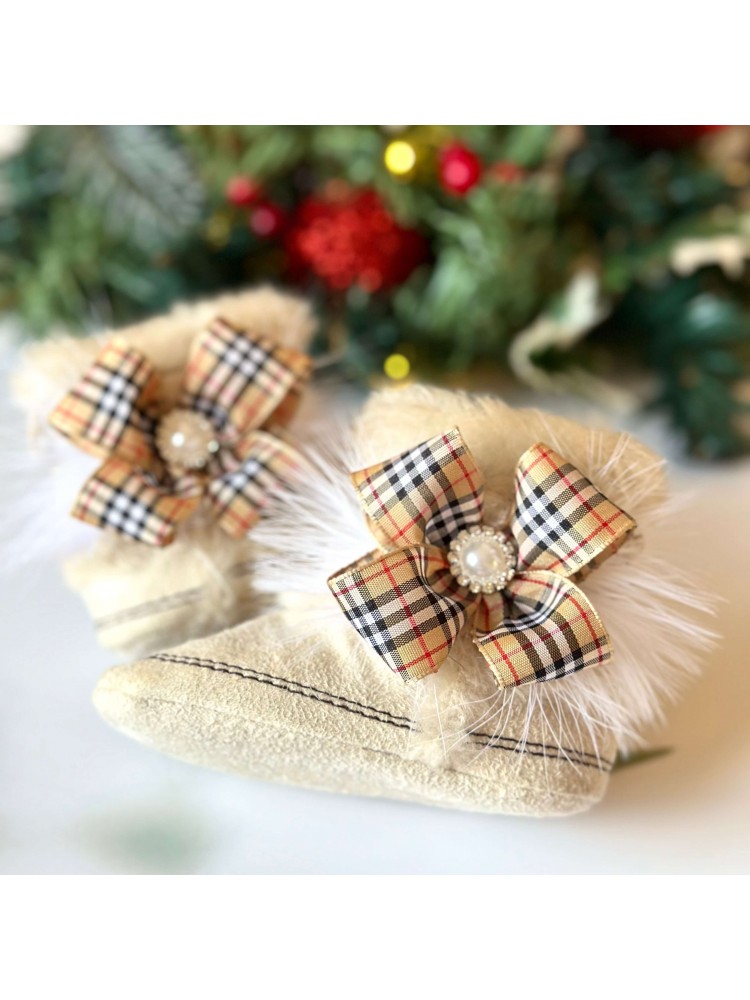 Personalized Baby Girl Boots Burberry Style