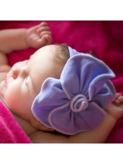 Elastic Cotton Headband For Newborn Lavender