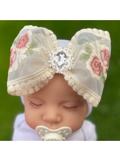 Big Vintage Bow Newborn Hospital Hat