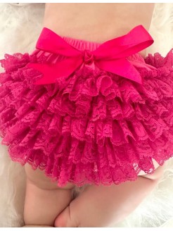 Baby Fuchsia Lace Frilly Tutu Pants