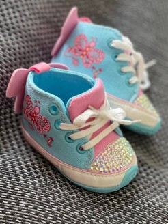 Baby girl bling shoes with crystals Butterfly