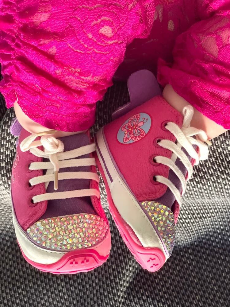 Baby girl fuchsia shoes with crystals Butterfly