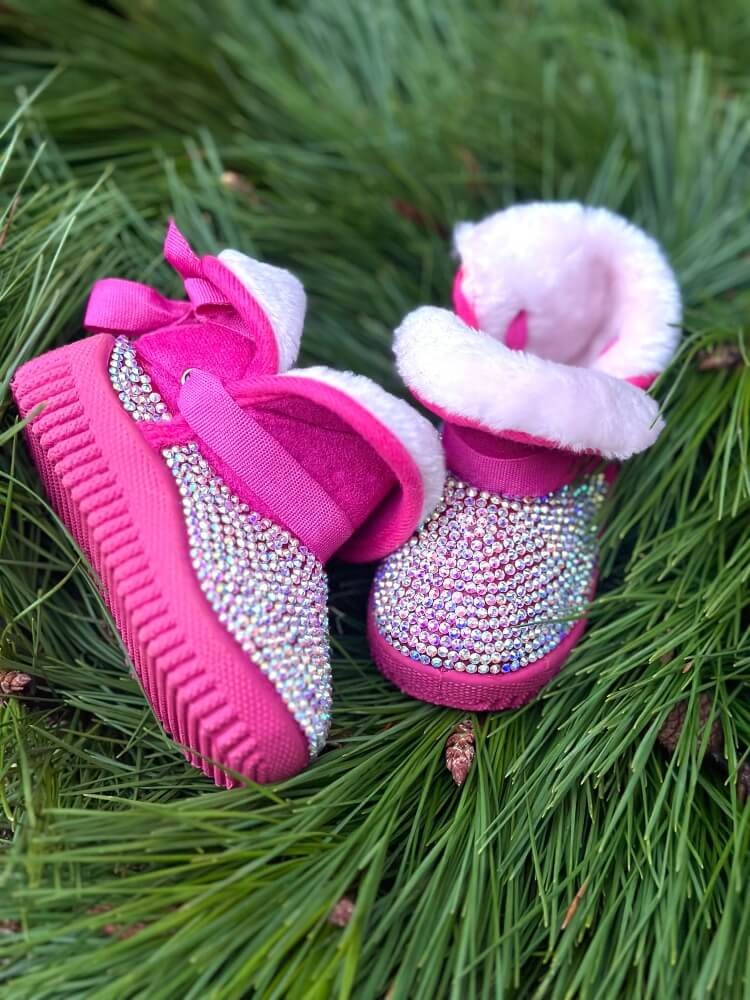 Baby Bling Crystal Snowboots Fuchsia