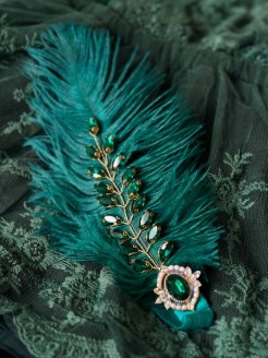 Emerald Green Girl Feather Headband