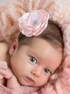 Handmade Pale Pink Fabric Flower Hair Clip