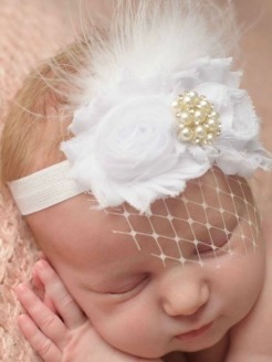 Baby girl christening headband