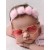 Baby girl pink fur pom pom headband