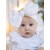 Baby girl white big bow headband