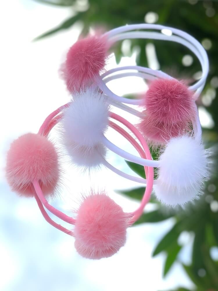 Newborn Baby Girl Pom Pom Headband