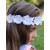 Flower Girl Crown Headband White with Silver