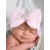 Newborn hat Pink with bow and rhinestone