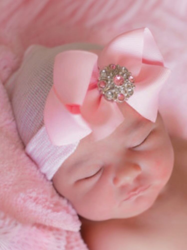 Newborn Hat Pink Boutique Bow