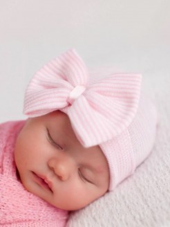 Newborn Baby Girl Hospital Hat Pink