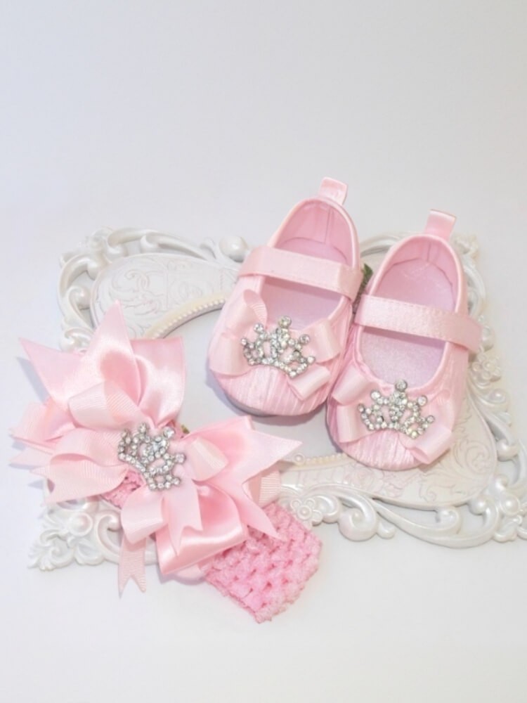 Baby shoes with headband Princess and diamante