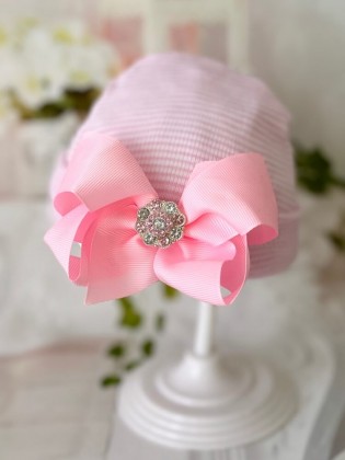 Newborn Hat Pink Boutique Bow