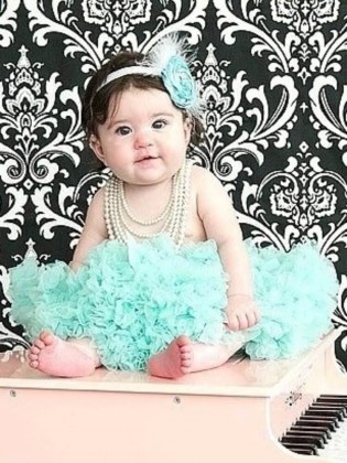 Baby Girl Birthday Tutu Petti Skirt Aqua