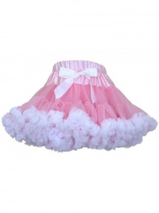 Baby Girl Birthday Petti Skirt Tutu Pink with White