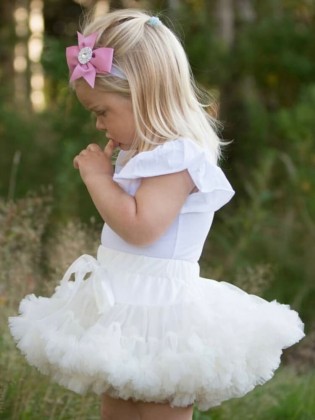 Baby Girl Birthday Tutu Skirt Ivory
