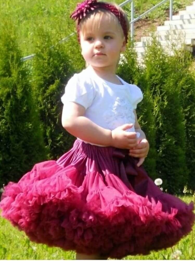 Baby Girl Birthday Petti Skirt Tutu Burgundy