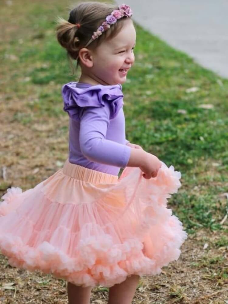 Baby Girl Birthday Tutu Skirt Peach