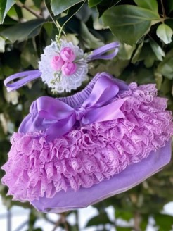 Baby Girl Lace Tutu Bloomer Lavender Set