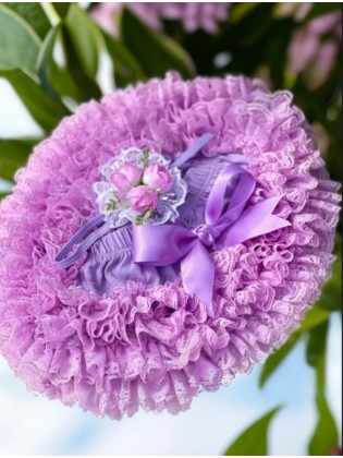 Baby Girl Lace Tutu Bloomer Lavender Set
