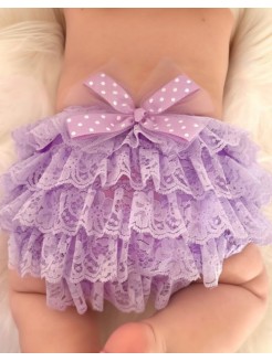 Baby Bloomer Pants Lavender wit Hat