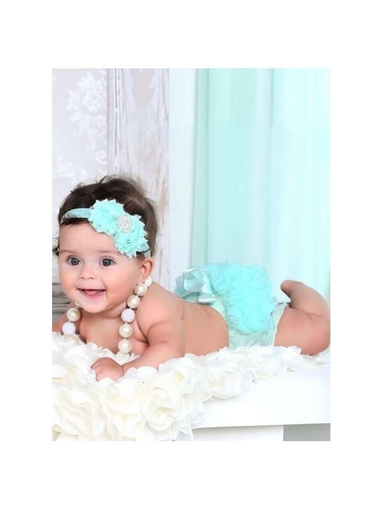 Baby girl frilly pants cute aqua mint