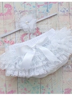 Baby Girl White Lace Tutu Frilly Pants