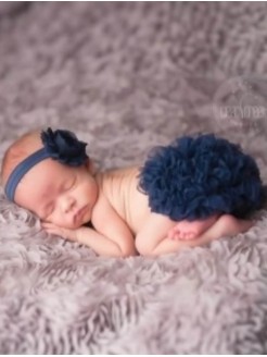 Newborn Gift Nappy Cover Navy Blue with Headband