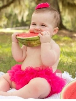 Baby Tutu Ruffle Bloomer Watermelon with Headband Set