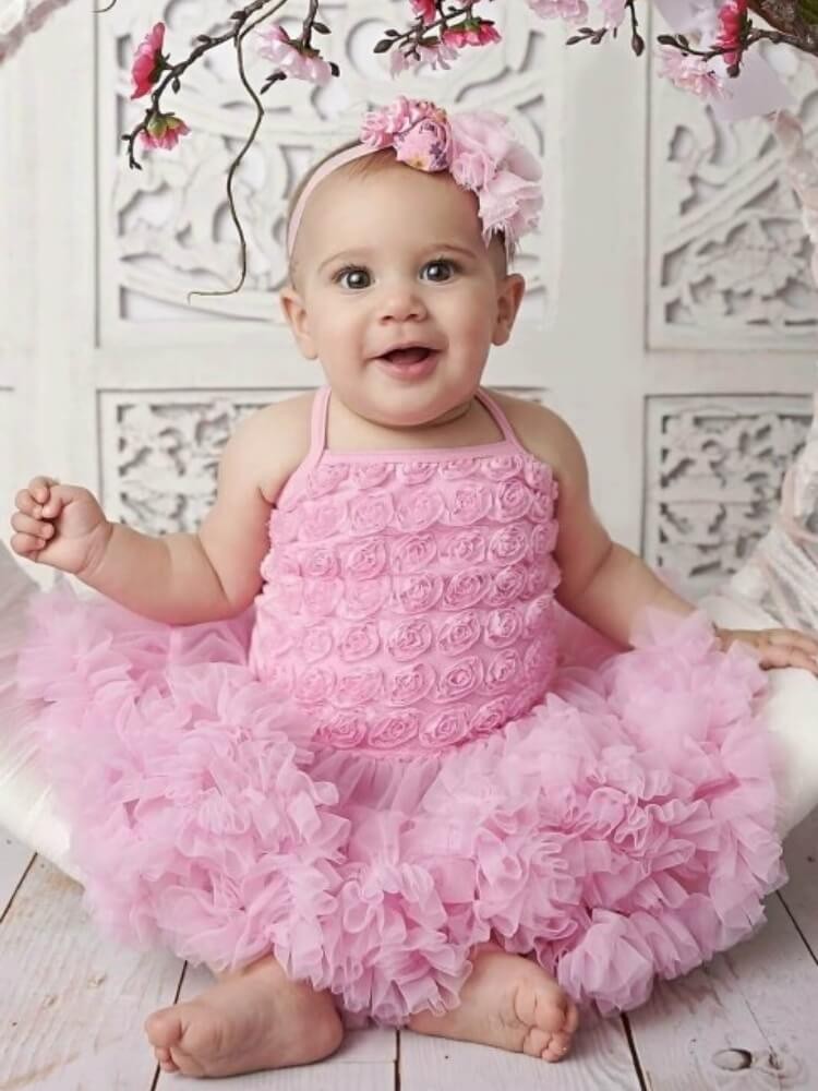 Baby Girl Pink Rosette Dress