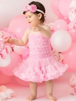 Baby Girl Pink Rosette Dress