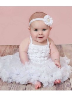 Baby Girl White Rosette Dress