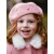 Girls Pink Pearl Wool Beret Hat