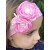 Baby Girl Cotton Headband Pink with Pink Flowers