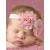 Baby Girl Headband Shabby Dusty Pink Roses