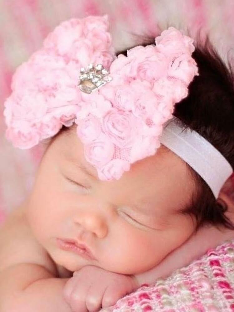 Baby Girl Princess Bow Headband With Crown