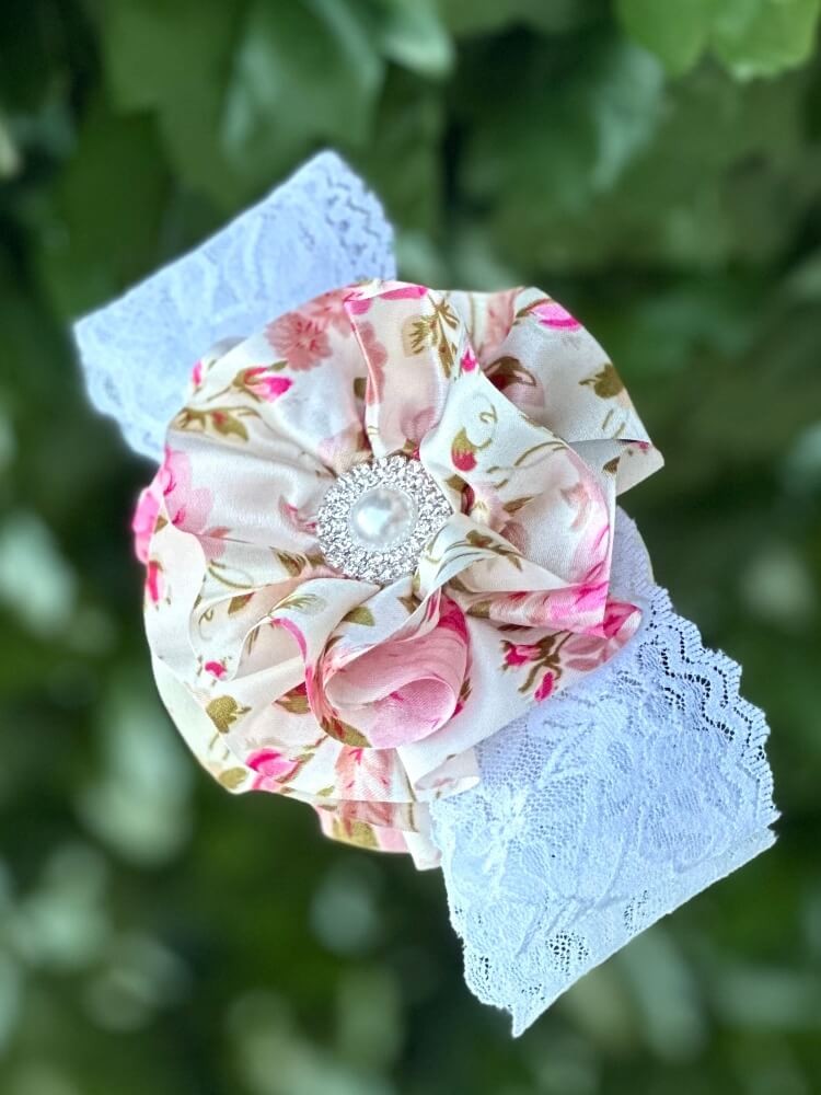 Baby Girl Headband Lace And Flowers