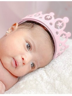 Pink glitter tiara headband