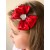 Girl Headband Red Bow with Black Tulle