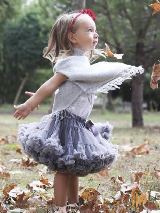 Girl Petti Skirt Tutu Grey