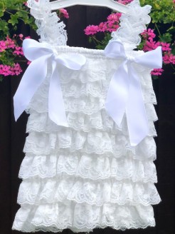 Baby Girl Ruffle Lace Top Ivory White