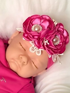 Exclusive Headband Fuchsia Flowers