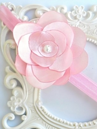 Girl Speccial Occation Headband Pale Pink Flower