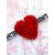 Baby Girl Headband Red Heart with Leopard