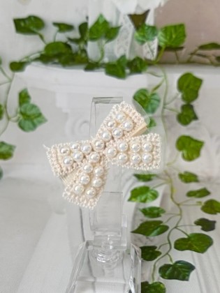 Pearl Bow Hair Clip for Girls