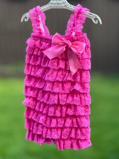 Baby Girl Lace Romper Rose Pink
