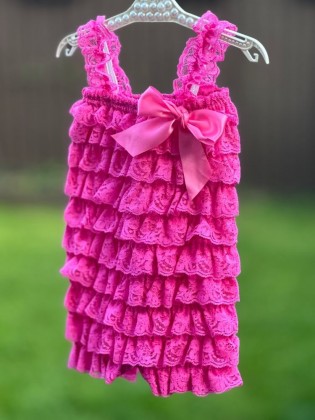 Baby Girl Lace Romper Rose Pink